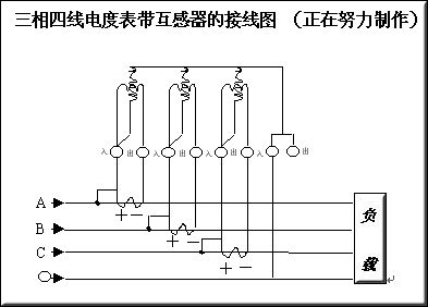 带电流互感器的三相四线电表接线图